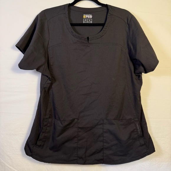 WonderWink PRO Women's Scrub Top Black Size L - Picture 1 of 5